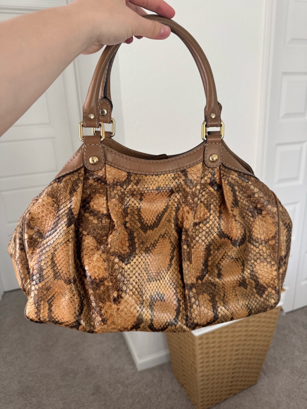 Vintage GUCCI Python Sukey Tote Bag